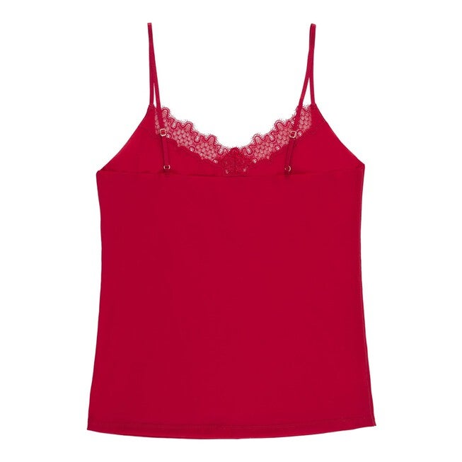 Soft Seamless Camisole with Lace, Jester Red / Red, alternate image number 1