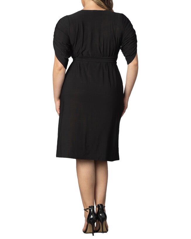 Eden Faux Wrap Dress, BLACK NOIR / Black, alternate image number 2