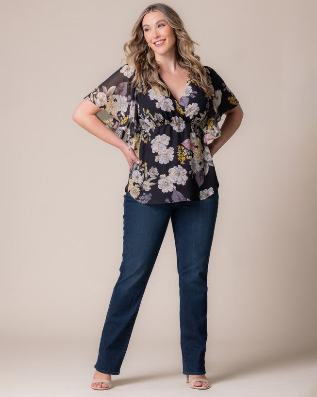 Seaside Serenade Top, MIDNIGHT PEONY PRINT / Black, alternate image number null