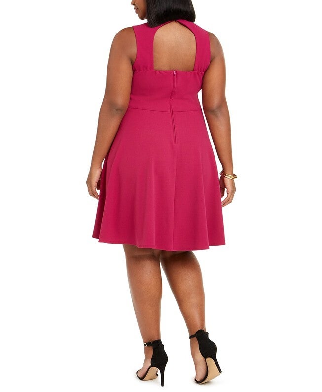 B Darlin Women's Trendy Plus Size Scuba Fit & Flare Dress Dark Purple Size 24 | Dia & Co B Darlin Women's Trendy Plus Size Scuba Fit & Flare Dress Dark Purple Size 24 | Dia & Co