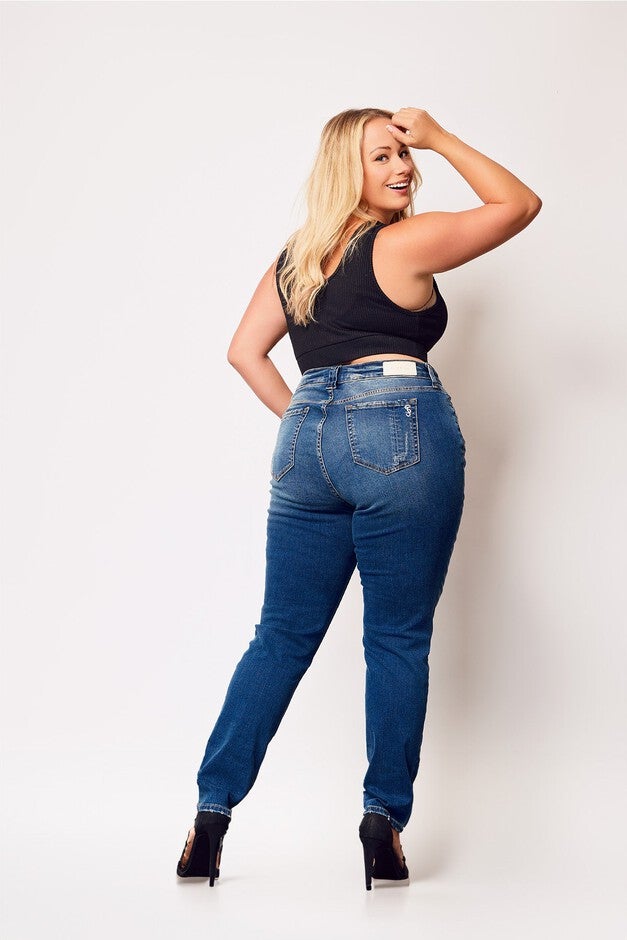 Denim Mid Rise Slim Jeans, River / Medium Wash, alternate image number 2