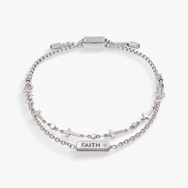 Faith Stranded Bracelet Set, Silver / Silver, hi-res image number 0
