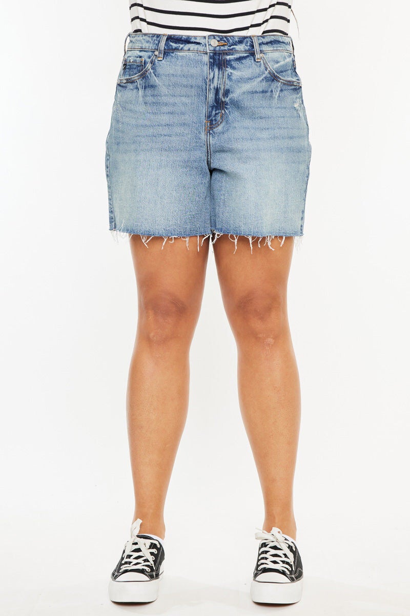 June High Rise Shorts (Plus Size), Medium Wash / Medium Wash, alternate image number 6