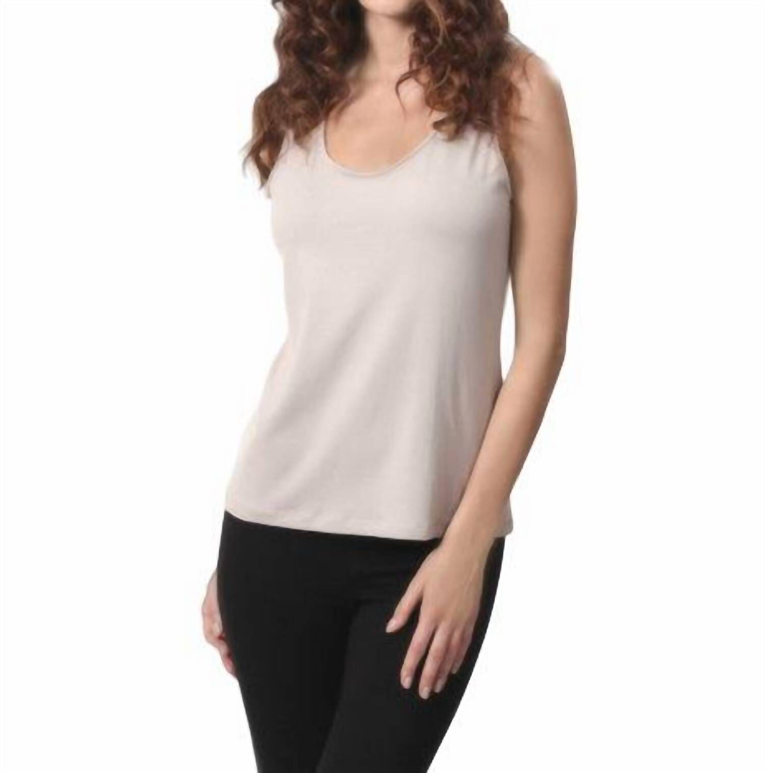 BRA-FRIENDLY TANK TOP IN SAND, Sand / Beige, hi-res image number 0