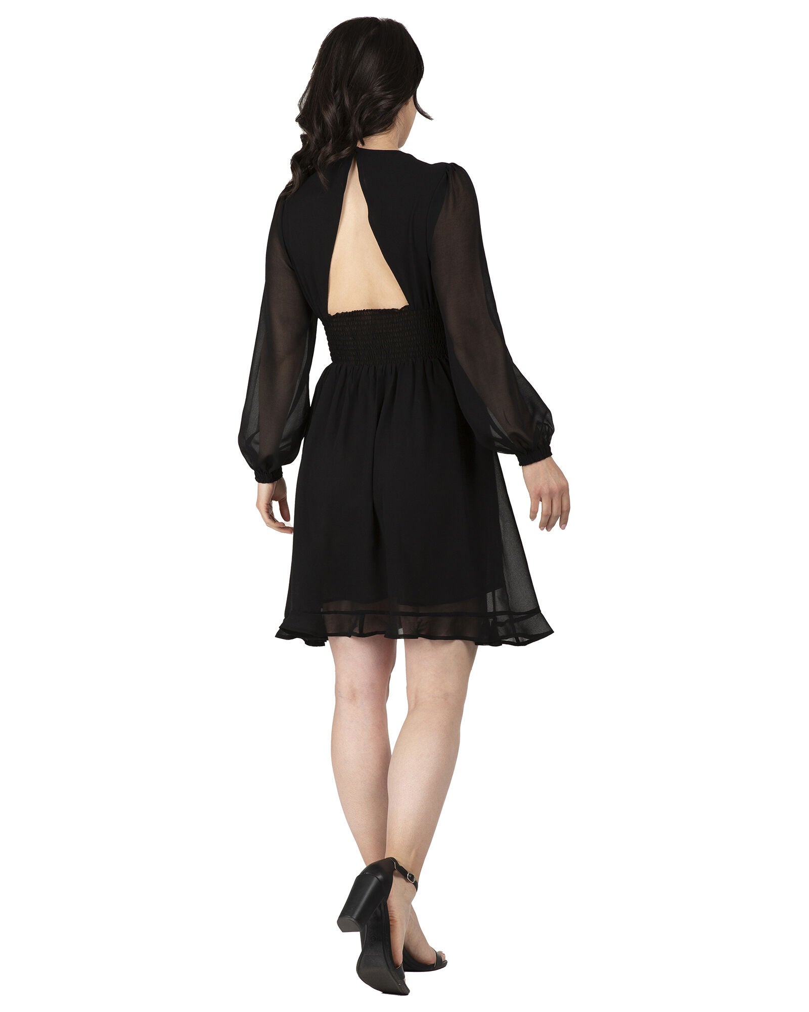 Adelsa Women&#39;s Little Black Dress, Black / Black, alternate image number 4