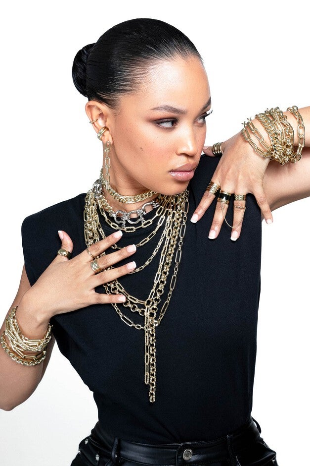 Arya Bracelet 8 inches Gold, Gold / Gold, alternate image number null