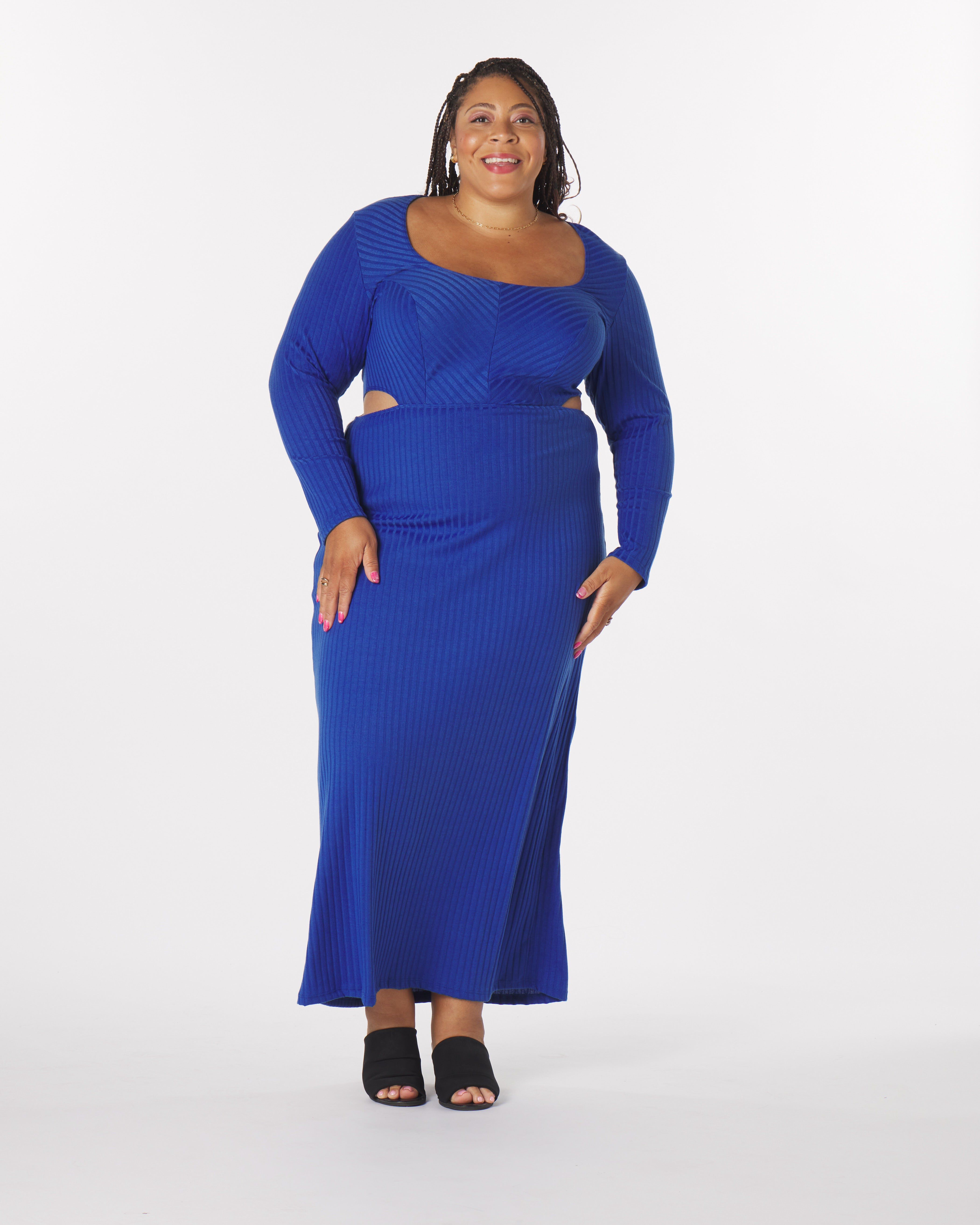 Madeline Cut-Out Maxi Dress, Royal / Royal Blue, alternate image number 1
