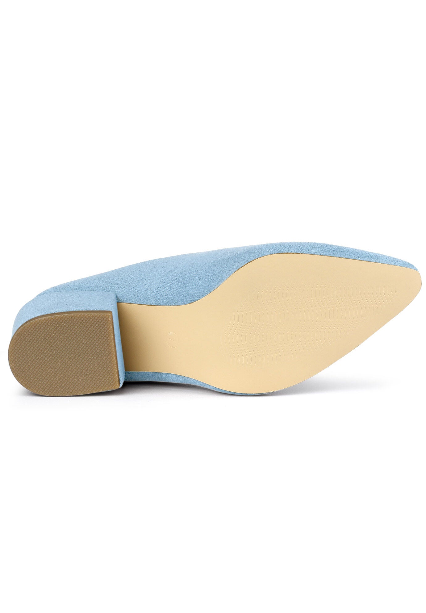Pointed Toe Slip On Block Heel Slide Mules, Sky Blue / Light Blue, alternate image number 3