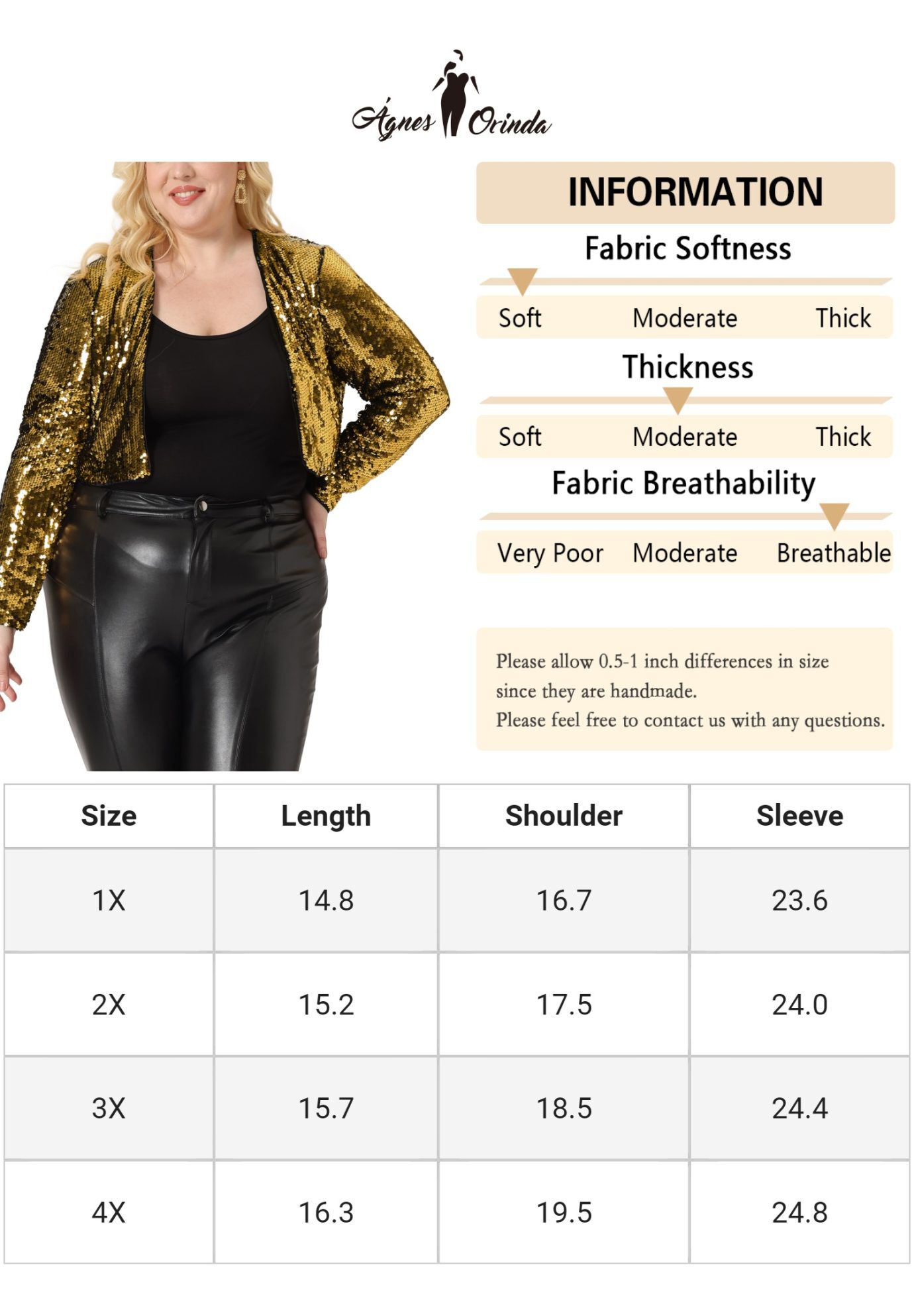 OPEN FRONT LONG SLEEVE METALLIC SEQUIN CROP JACKET, Gold / Gold, alternate image number 4