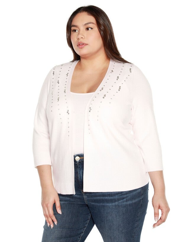 Plus Size Striped Button-Front Duster, , alternate image number null