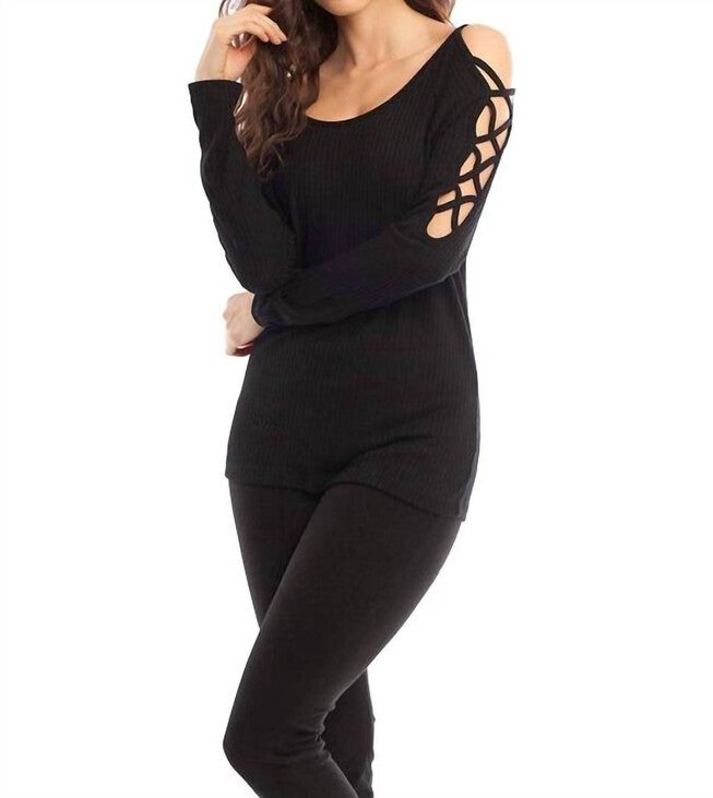 EVA TIE-UP SLEEVES IN BLACK, Black / Black, hi-res image number null