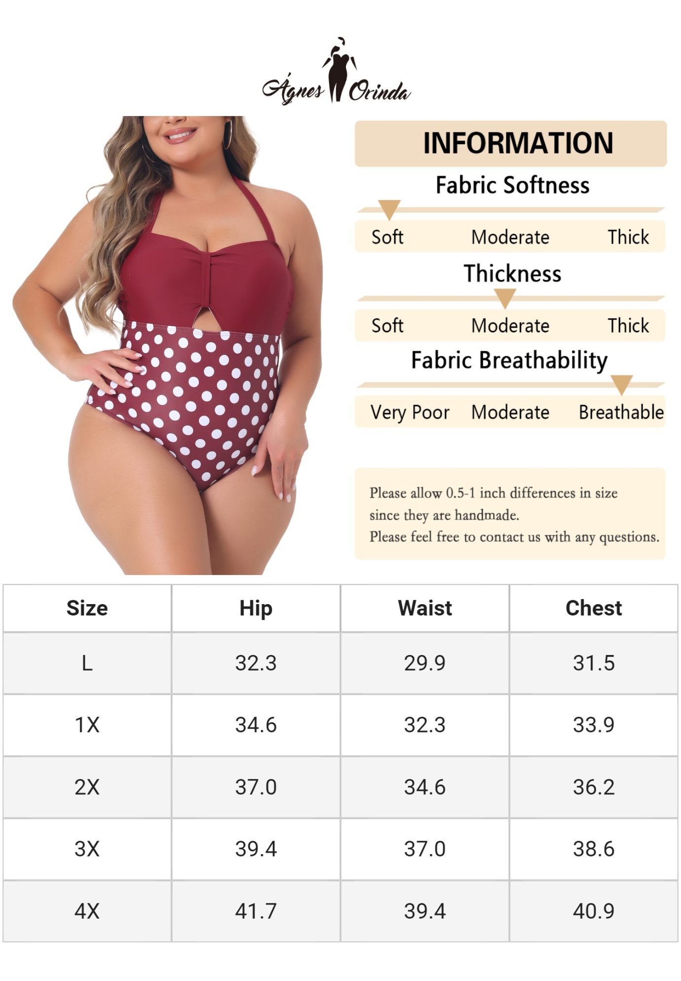 Summer Swimsuit Cutout Swimwear, Red / Red, alternate image number 4