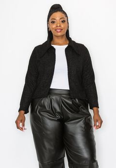 ERICA SHEARLING CROP JACKET