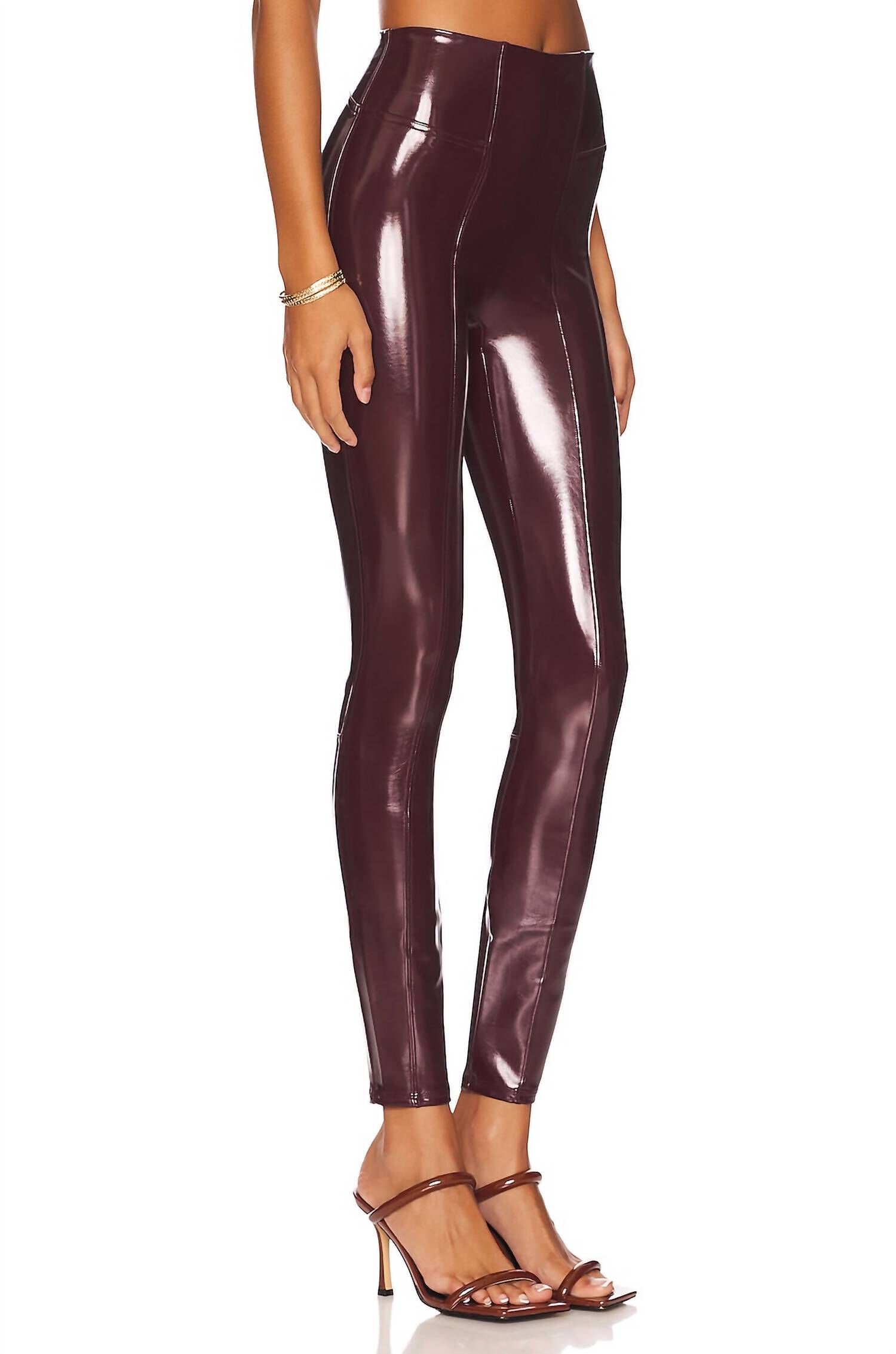 Patent Faux Leather Legging In Ruby, , alternate image number 1