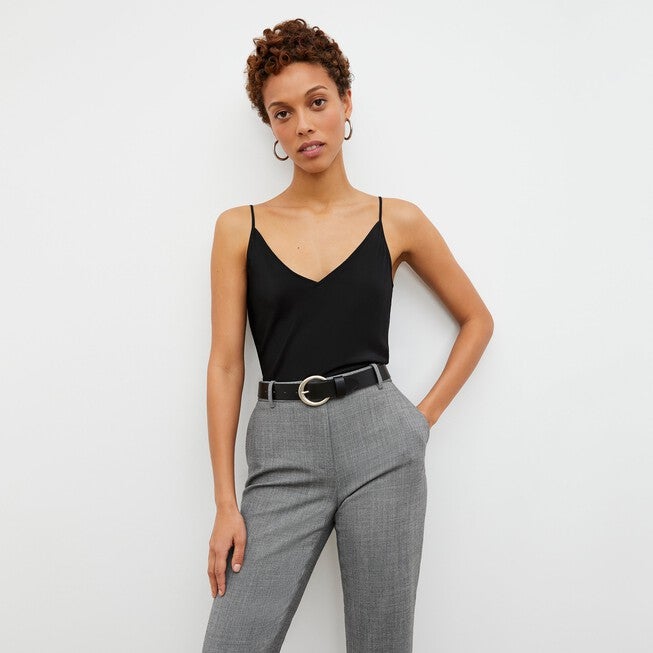 Lisey Cami - Washable Silk, Black / Black, alternate image number 5