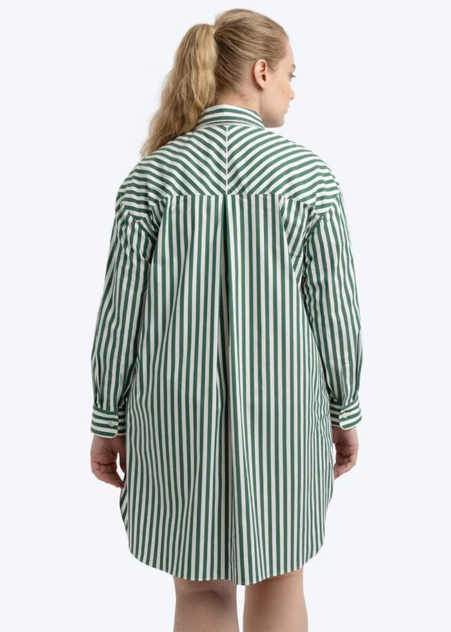 SIGNATURE TUNIC SHIRT - PALM STRIPE, Palm Stripe / Forest Green, alternate image number null