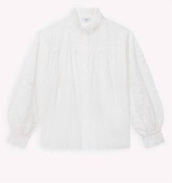 LEONE BLOUSE IN WHITE, White / White, alternate image number null