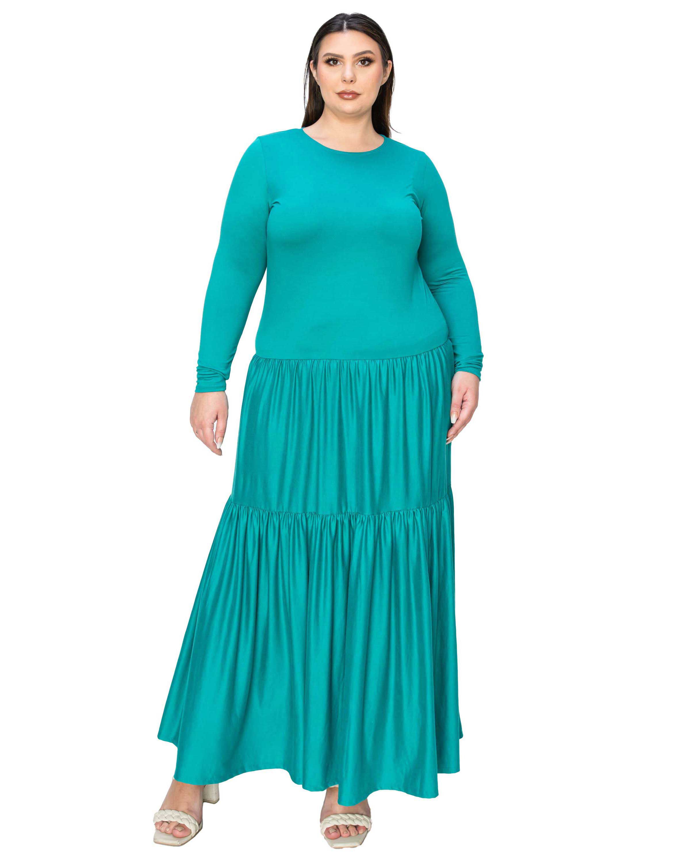 Tiered Maxi Dress, Jade / Quetzal Green, hi-res image number 0