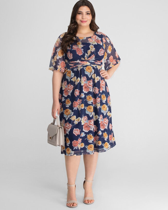 Katarina Mesh Dress, BRUSHED FLORALS / Navy, alternate image number 2