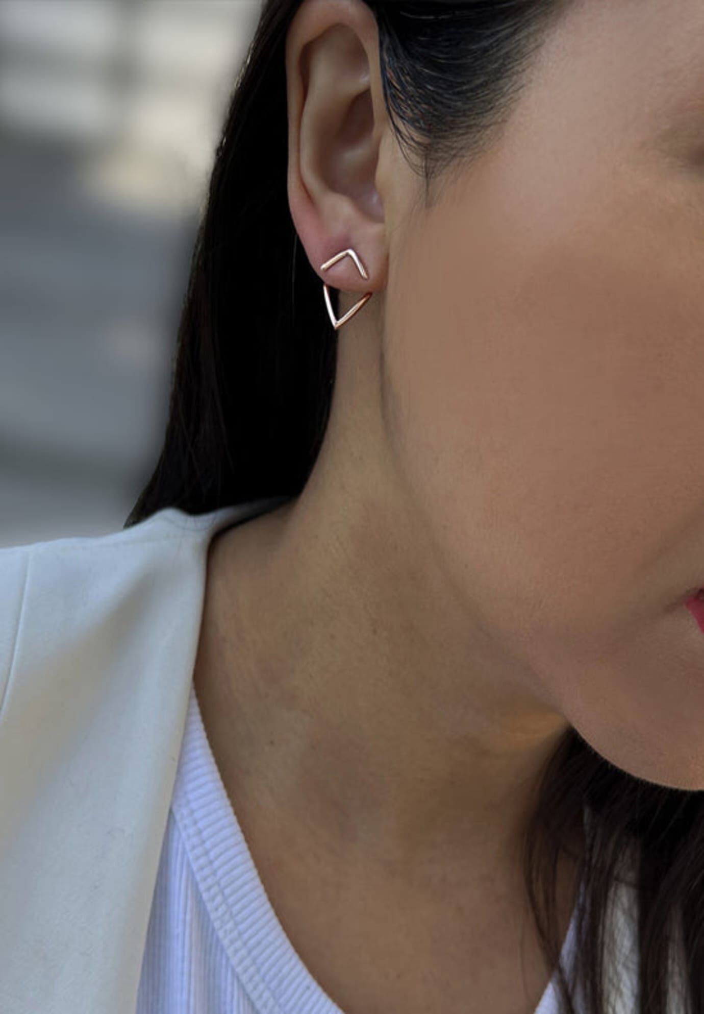 TRILL 2-Way Convertible Stud Earring Jackets, Rose Gold / Bronze, alternate image number 4