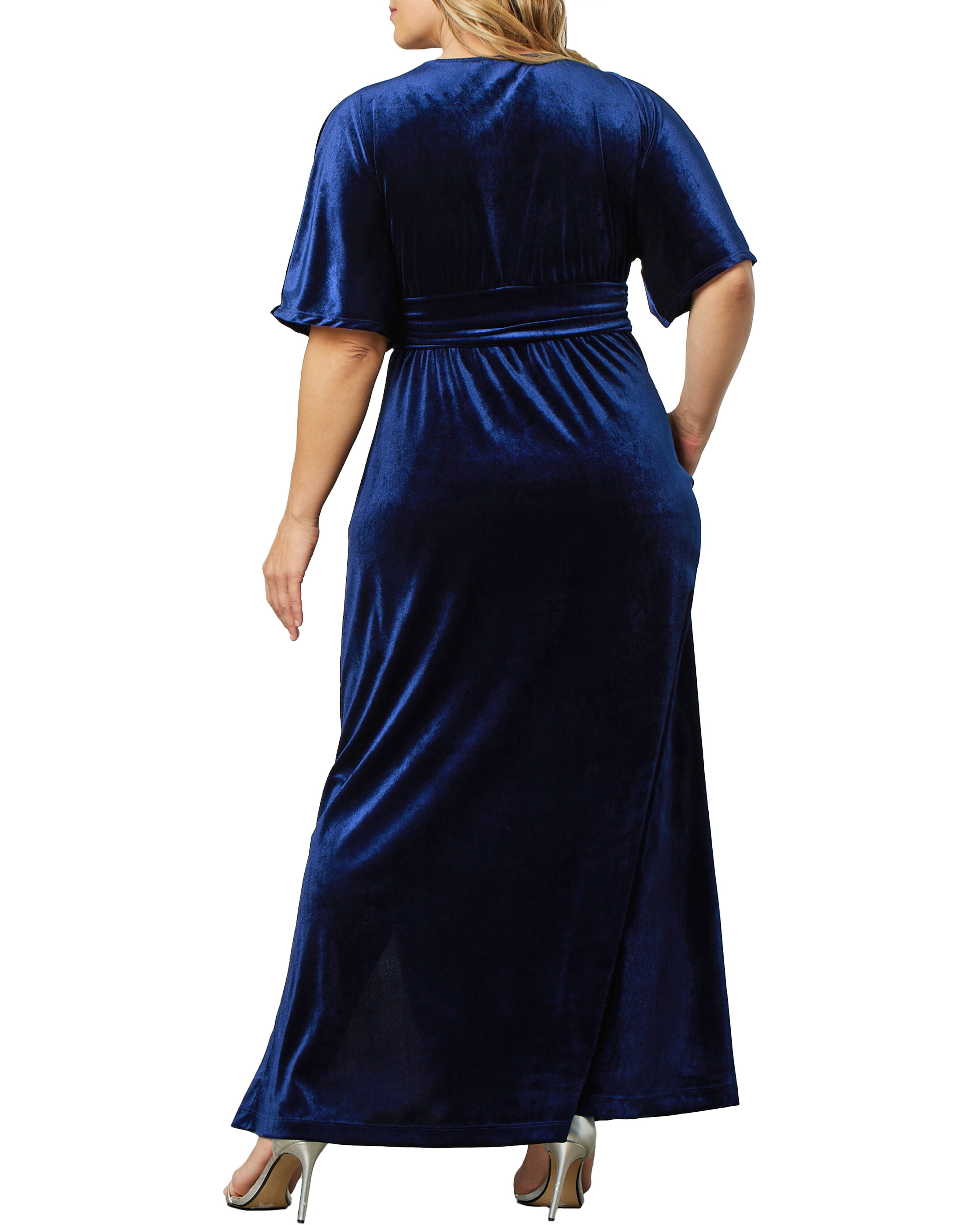 Verona Velvet Evening Gown, NOCTURNAL NAVY / Navy, alternate image number 3