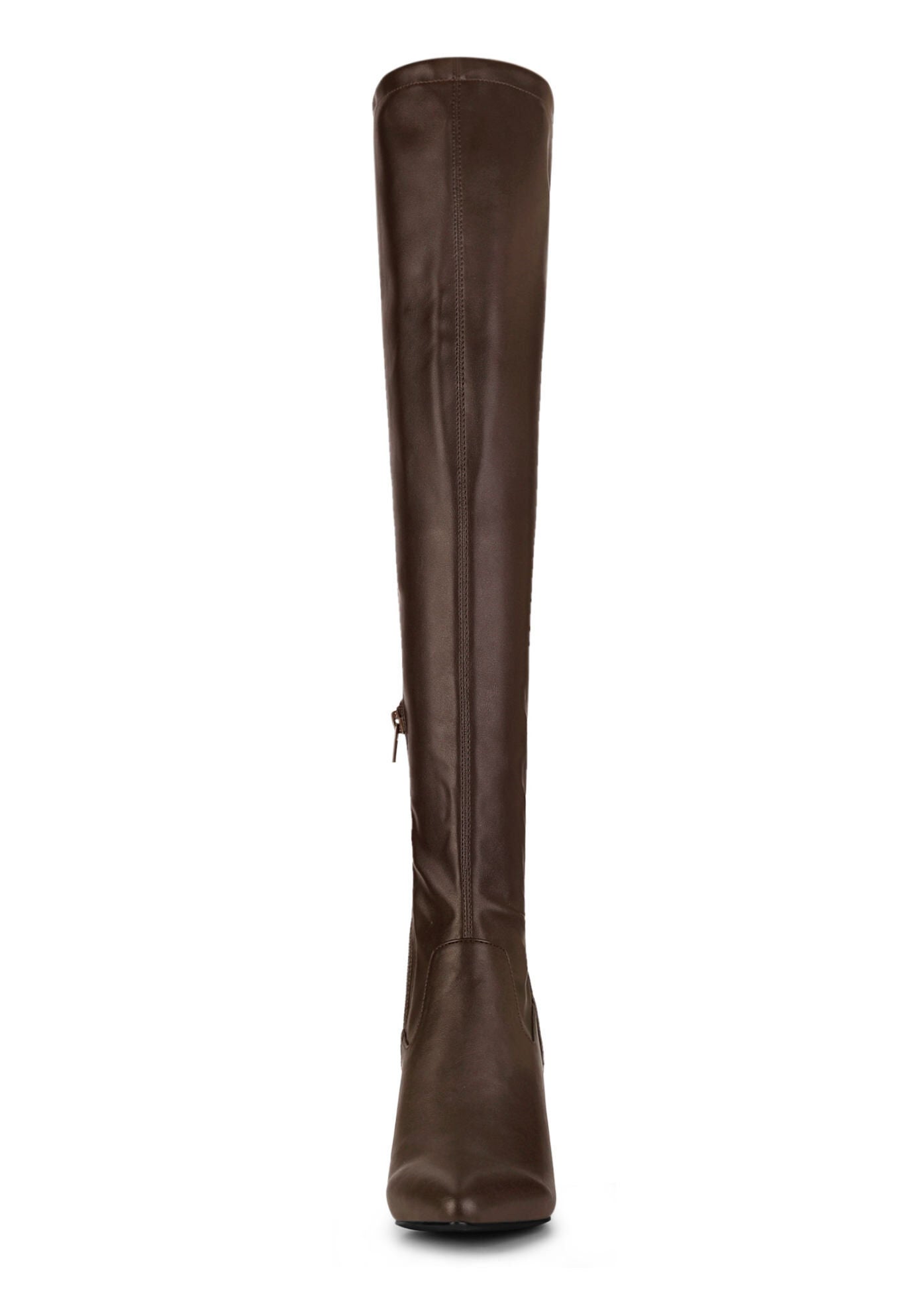 Thigh High Boot Block Heels Over The Knee High Boots, Coffee / Brown, alternate image number 1