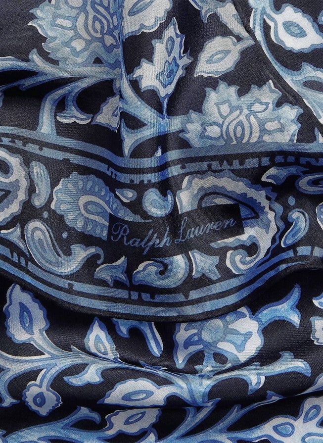 BANDANA SILK TWILL IN BLUE, Blue / Light Blue, alternate image number null