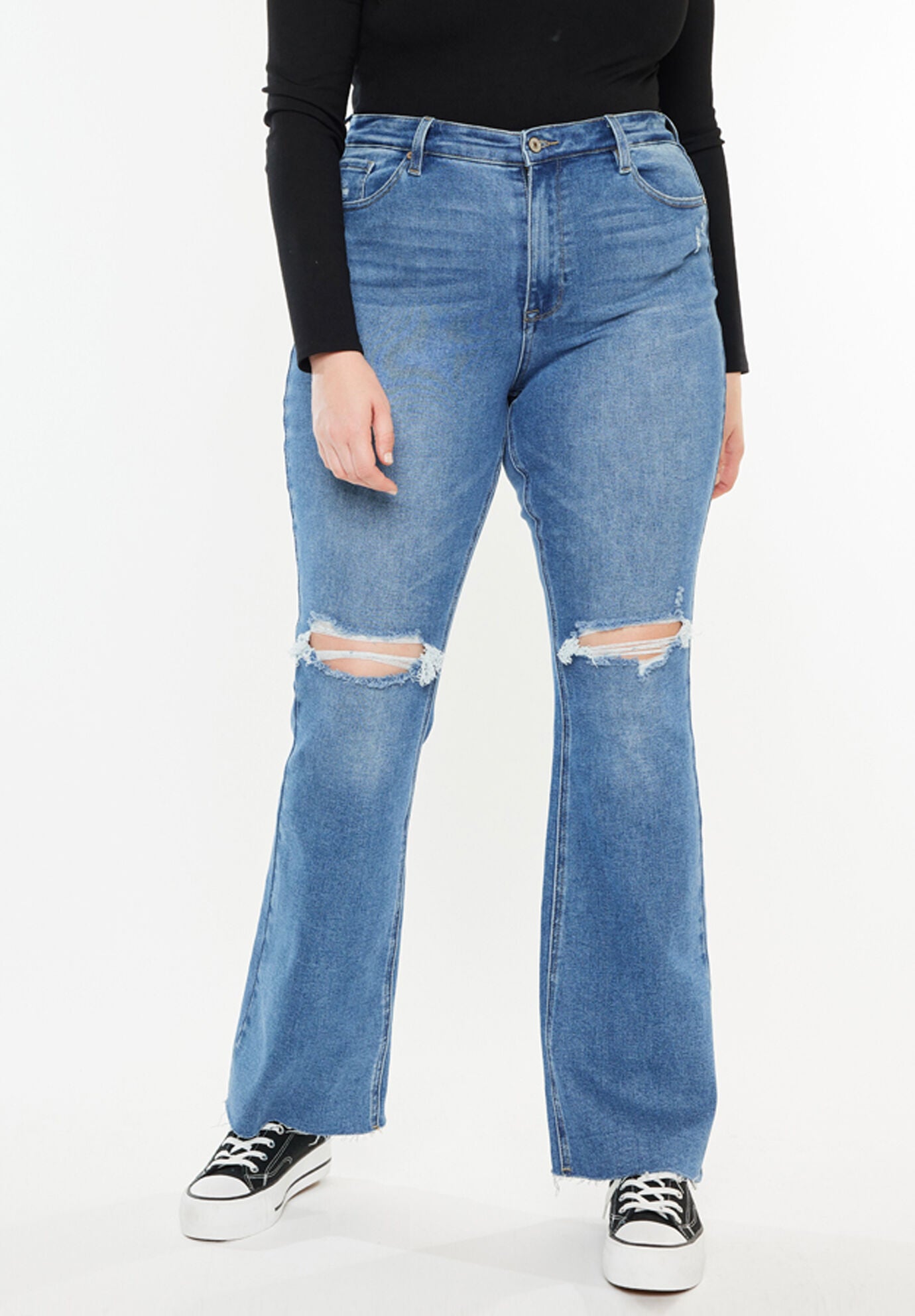 Sunflower Essentials High Rise Bootcut Jeans ( Plus Size), Medium Wash / Medium Wash, alternate image number 3