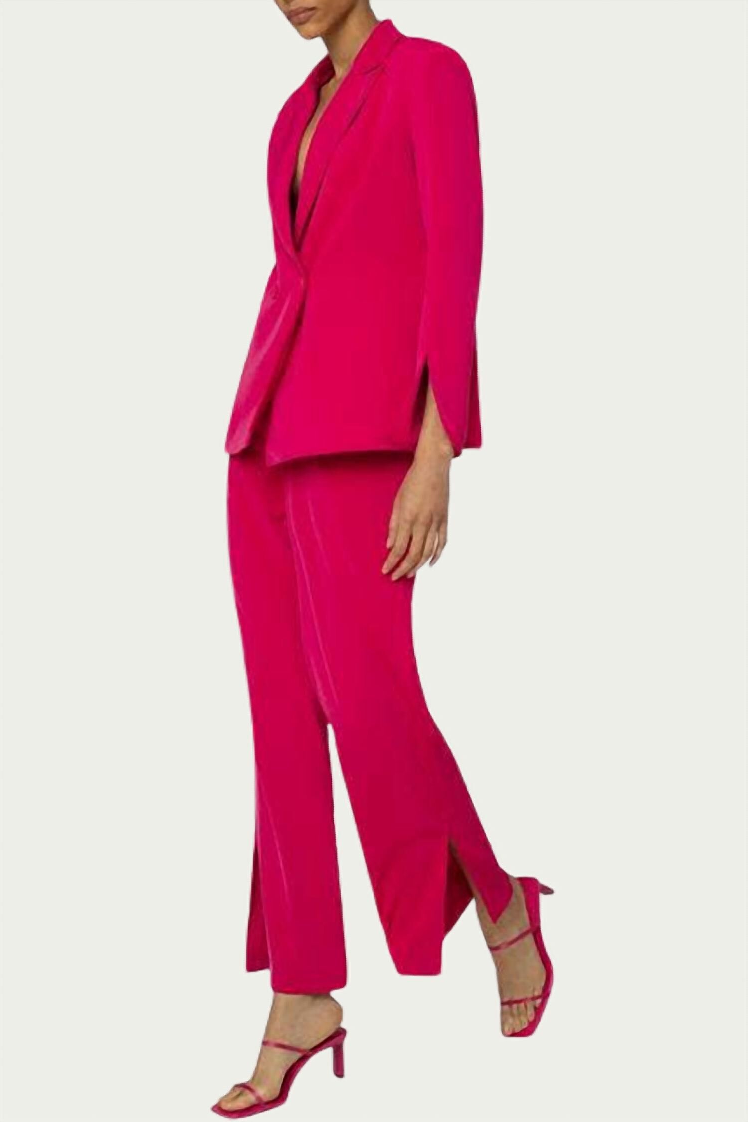 ALICE LINEN-BLEND TWILL STRAIGHT-LEG PANT IN PINK, Pink / Pink, hi-res image number 0