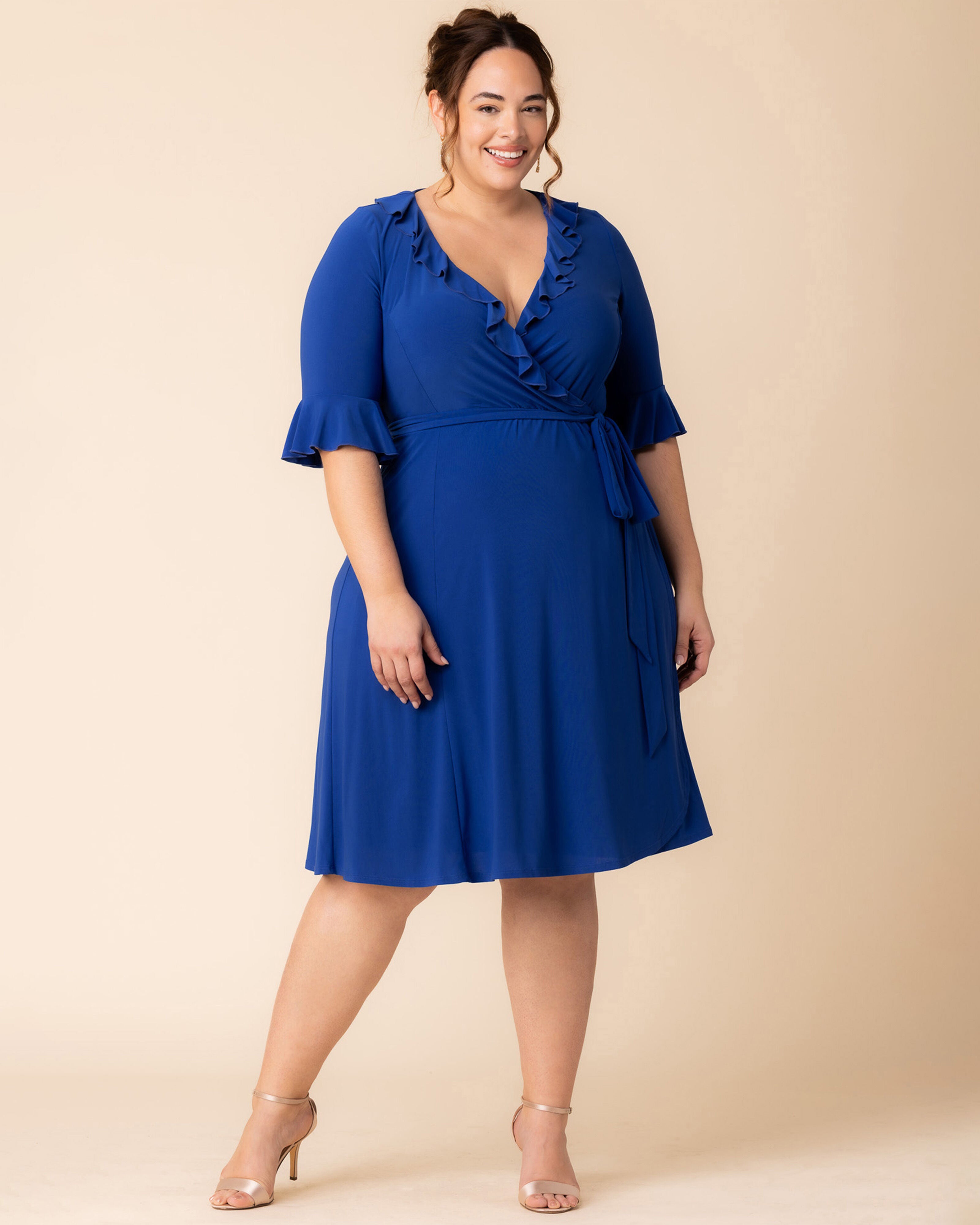 Barcelona Wrap Dress, COBALT BLUE / Cobalt, alternate image number 4