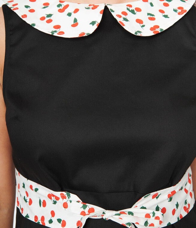 Smak Parlour Black & Cherry Print Mini Dress, Black / Black, alternate image number 1