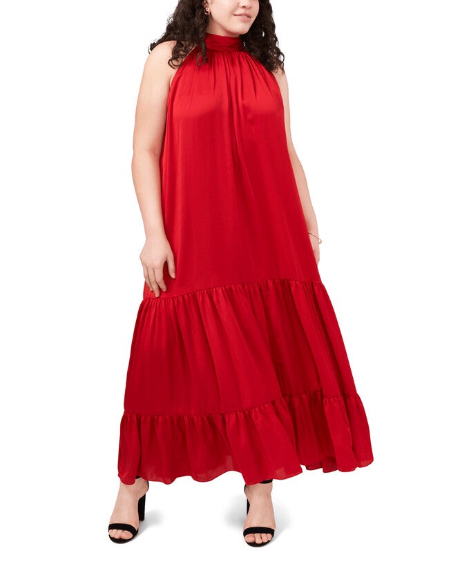 Zoe Tiered Maxi Dress, Vermillion / Red, hi-res image number 0