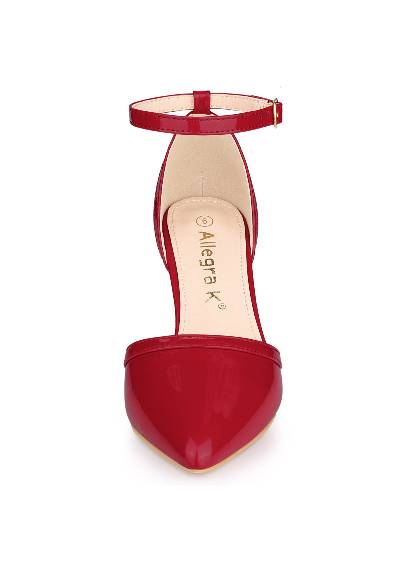 Pointed Toe Stiletto High Heel Pumps Evening Dress Shoes, Red / Red, alternate image number 2