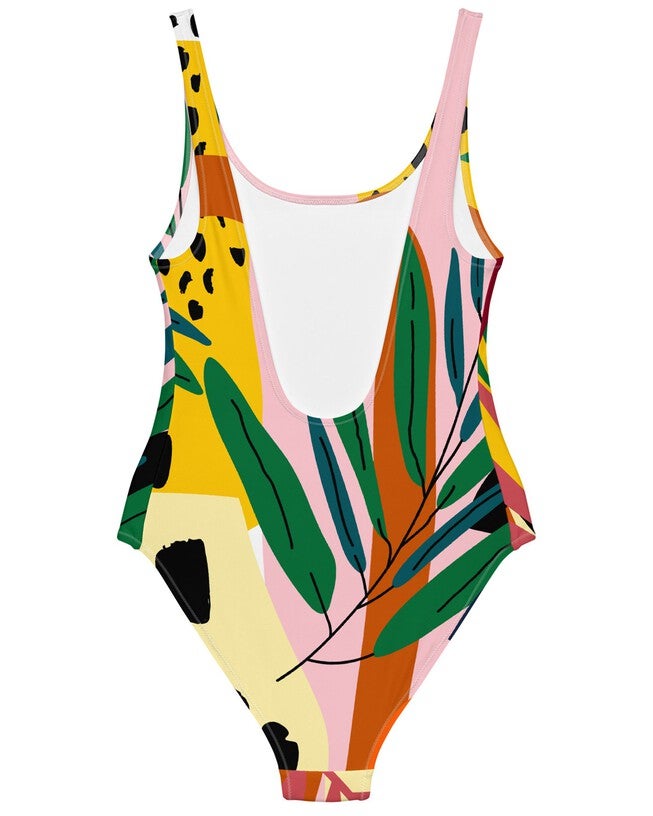 Abstract Botanical One-Piece Swimsuit, Multi / Pink, alternate image number null