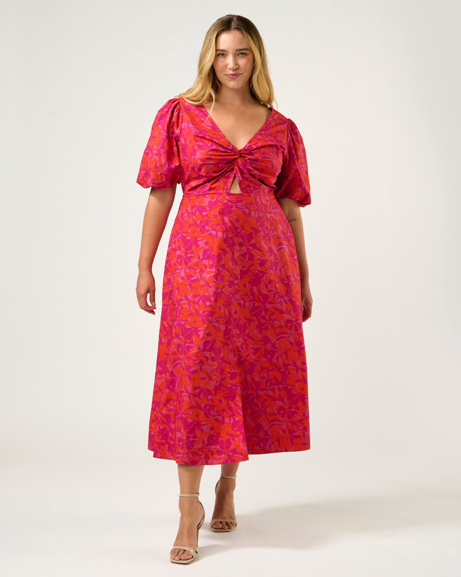 Aura Falls Cotton Dress, Winter Berry / Pink, alternate image number 1