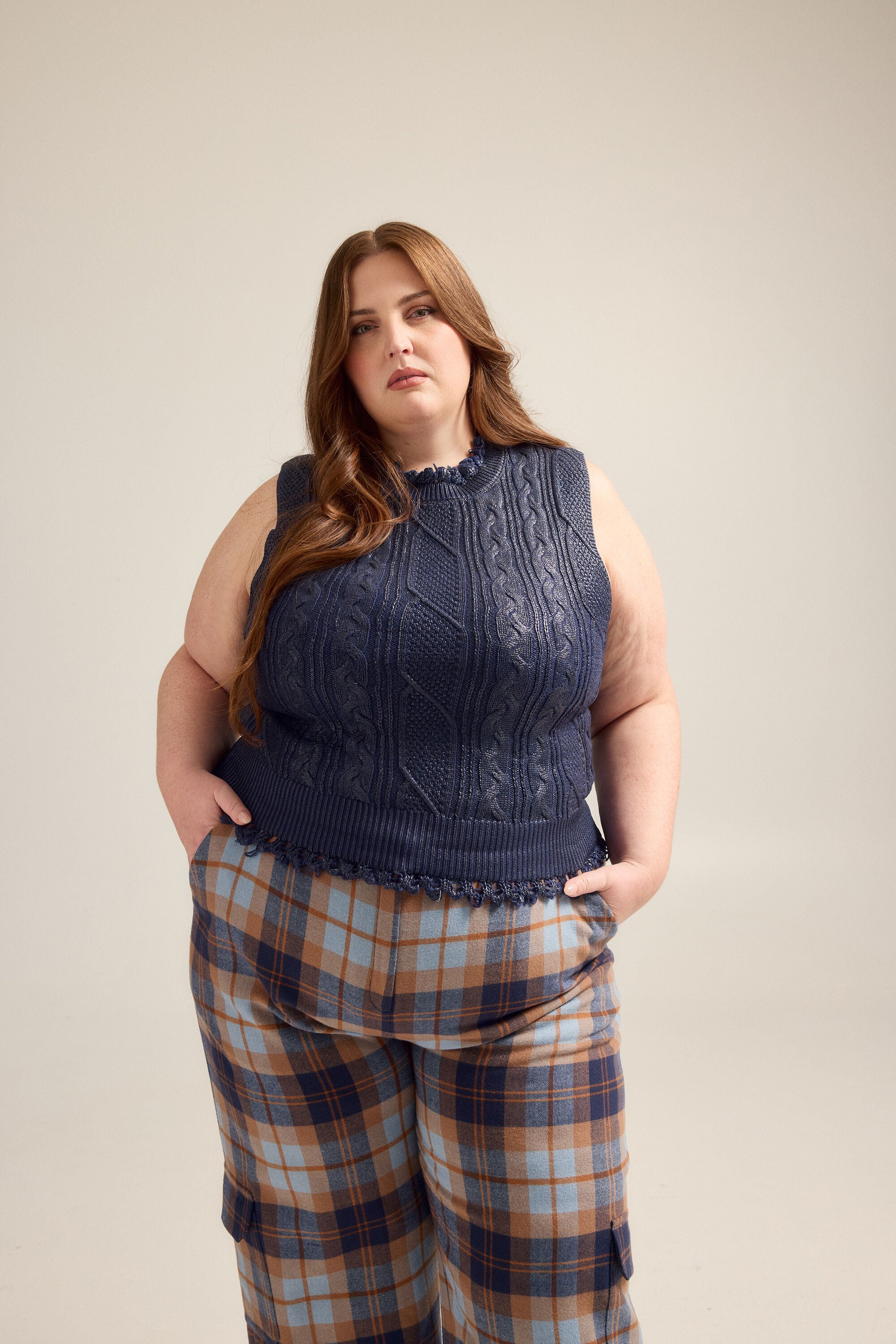 Sweater Vest, NAVY / Navy, alternate image number 1