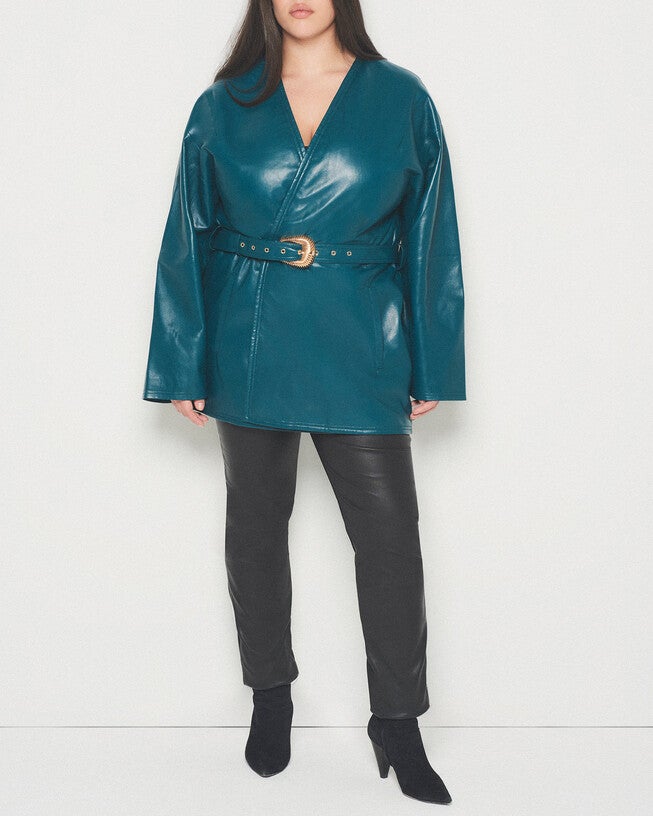 Jasper Recycled Leather Coat, , alternate image number null