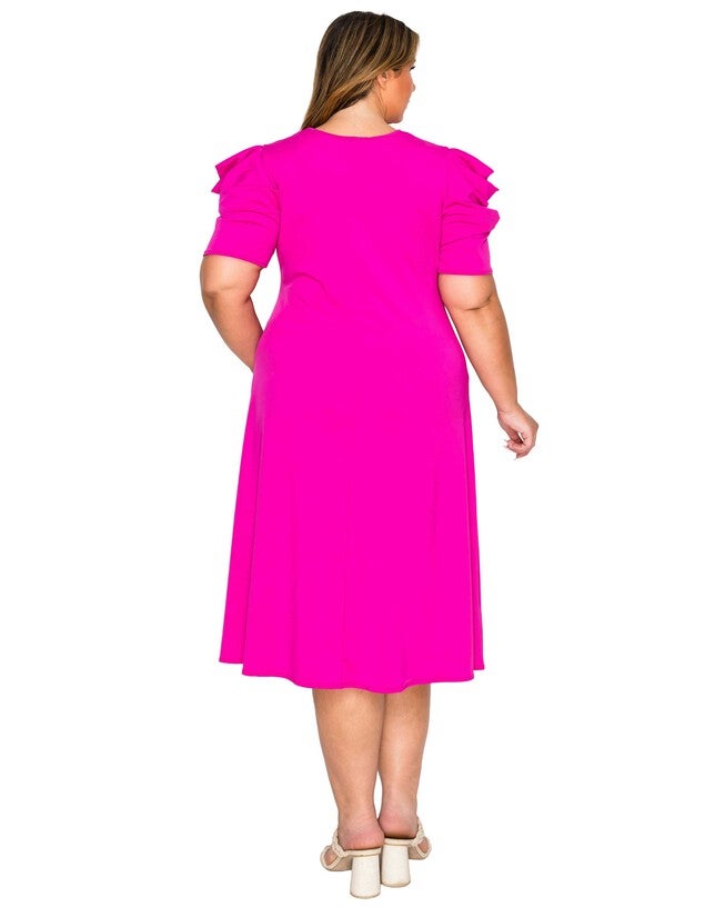 Aleyna Flare Dress, Neon Fuchsia / Pink, alternate image number 2