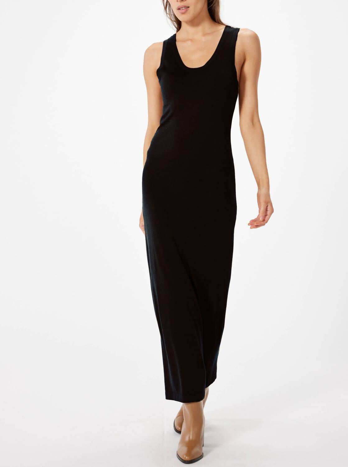 LONG SWEATER DRESS IN BLACK, Black / Black, hi-res image number 0