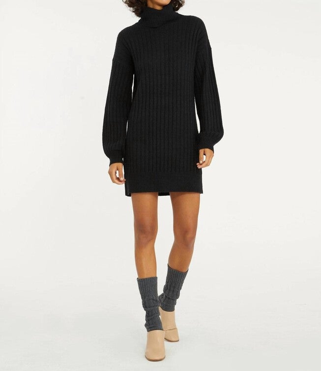 COZY NITES SWEATER DRESS IN BLACK NITE, Black Nite / Black, hi-res image number 0