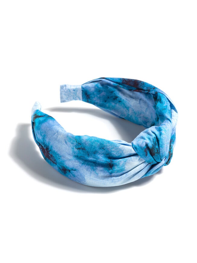 Knotted Tie Dye Headband, BLUE / Light Blue, hi-res image number null