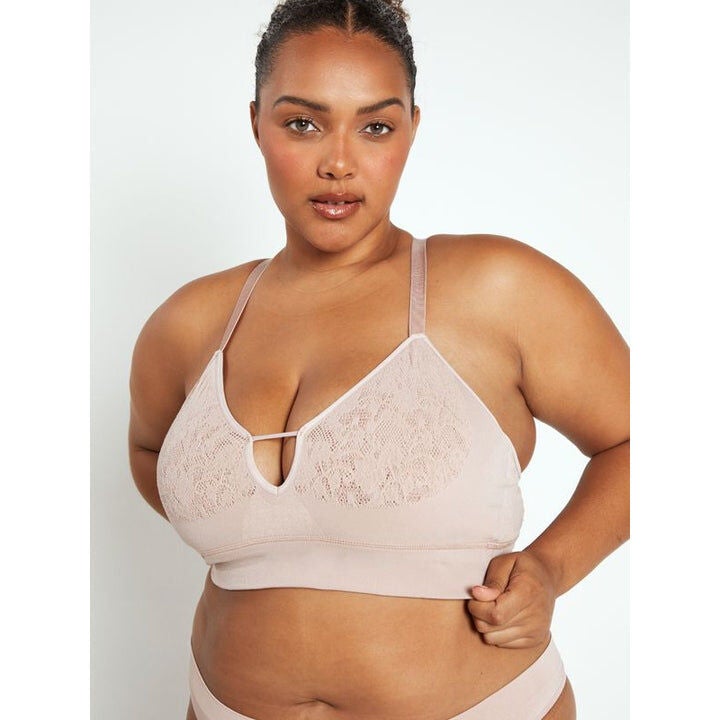 DEEP V NOTCH FRONT BRA, Vintage Rose / Mauve, alternate image number 1