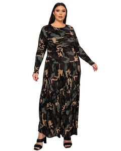Silvestra Camo Tiered Maxi Dress