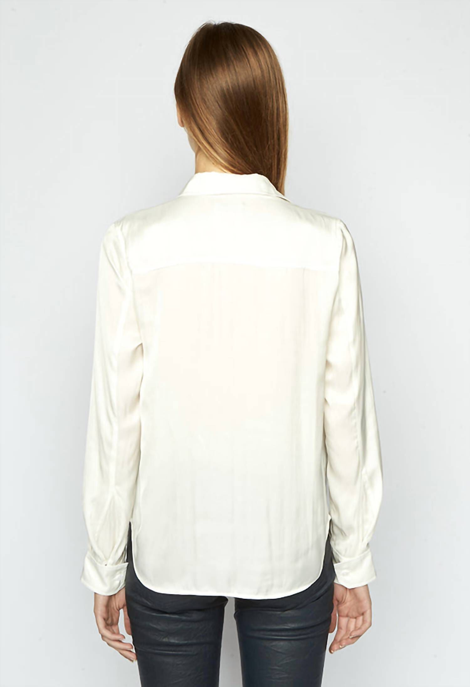 TASKO SATIN LONG SLEEVE SHIRT, Judo White / White, alternate image number 1