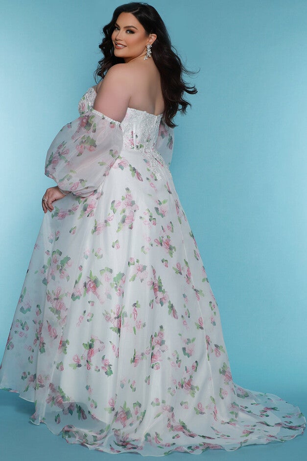 EVIE FLORAL DRESS, Ivory Floral / Ivory, alternate image number 1