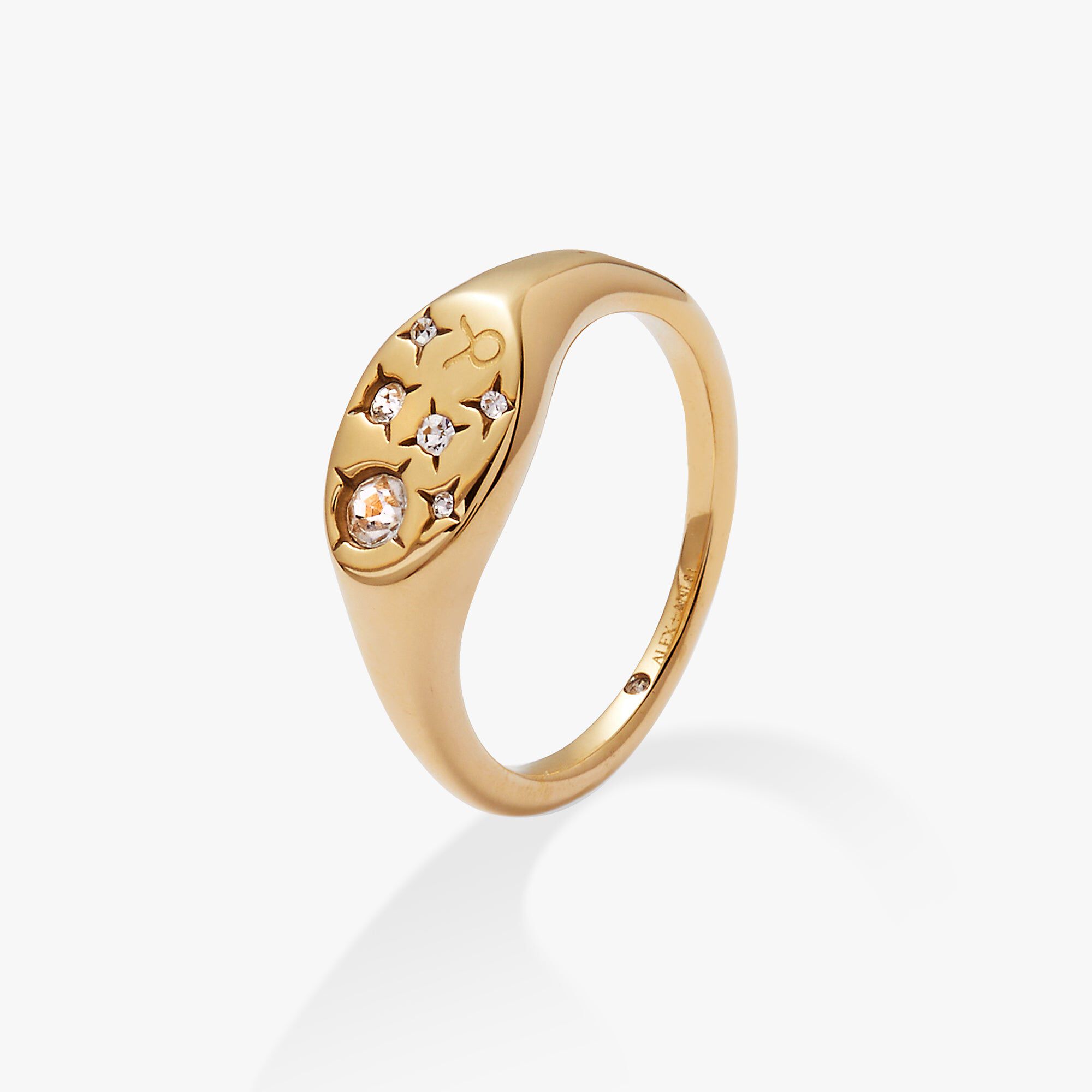 Capricorn Zodiac Ring, Gold  Taurus / Gold, alternate image number 1