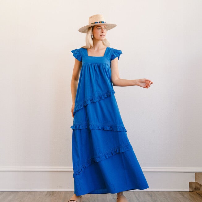 Blue Olla Dress, Blue / Cobalt, hi-res image number null