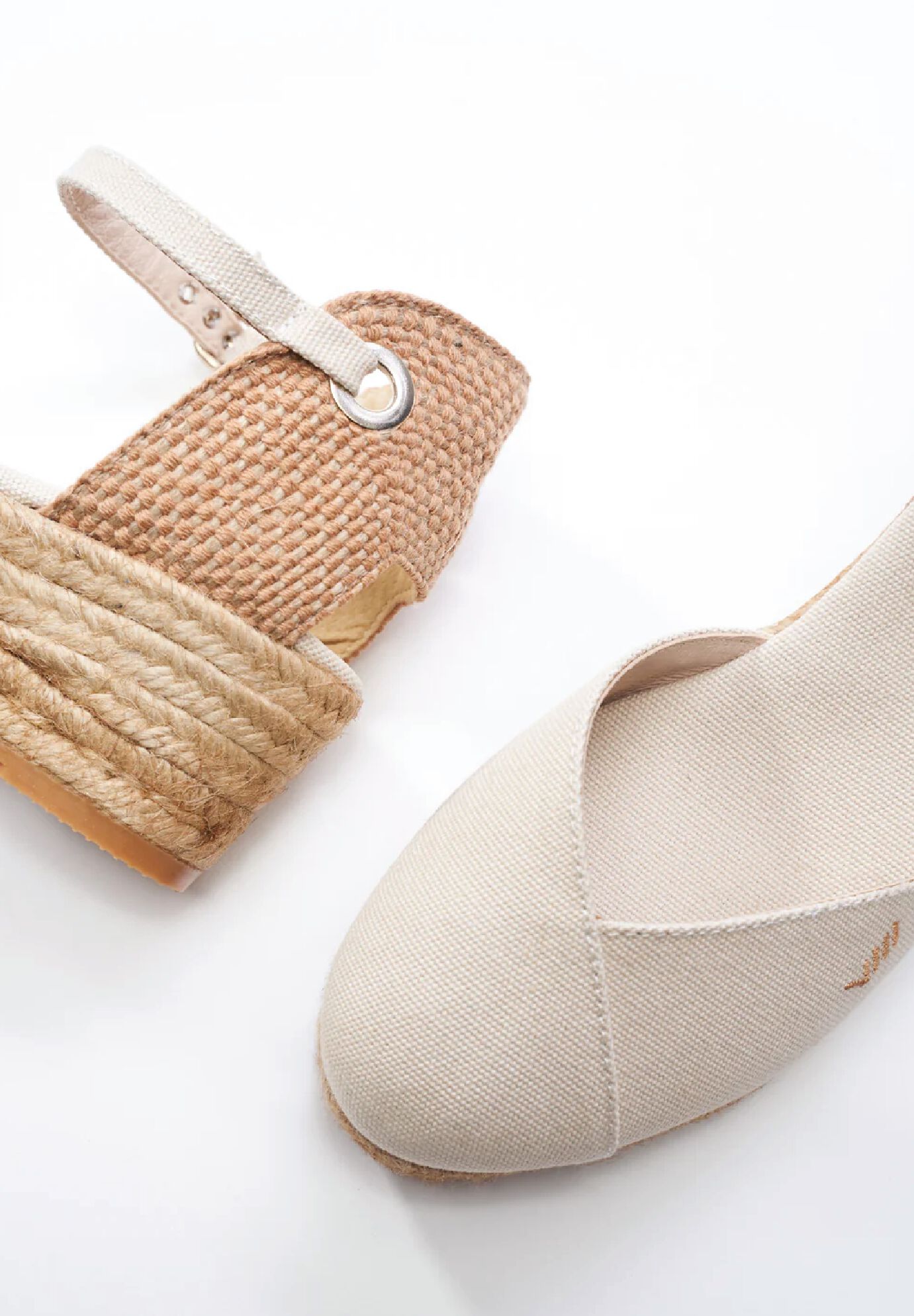 Pubol Canvas Espadrille Wedges, Beige / Beige, alternate image number 2