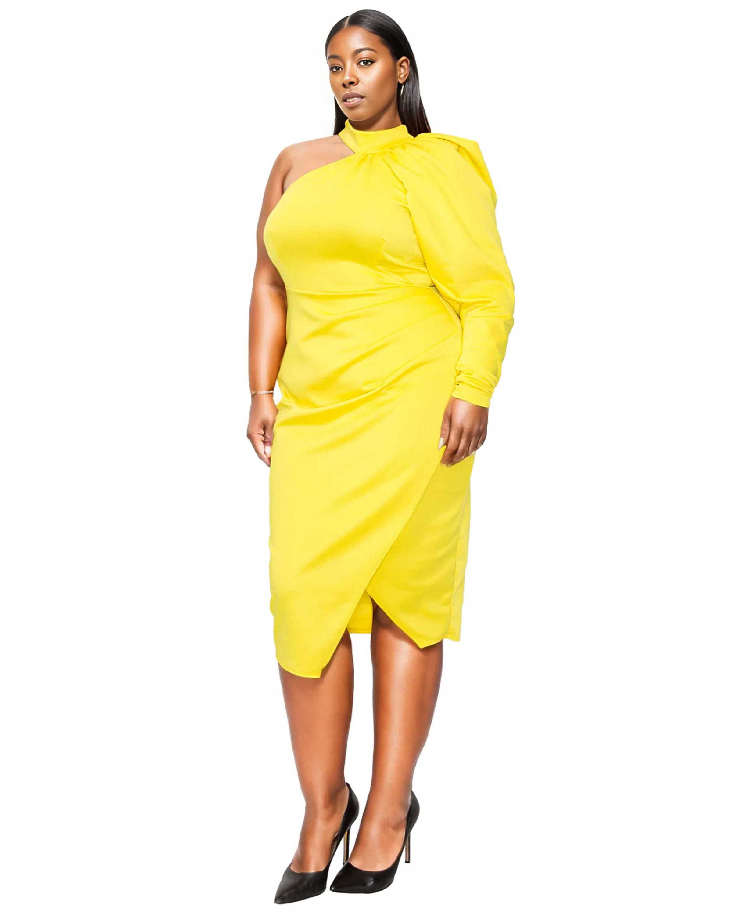 GIGI DRESS, Yellow / Yellow, alternate image number 2
