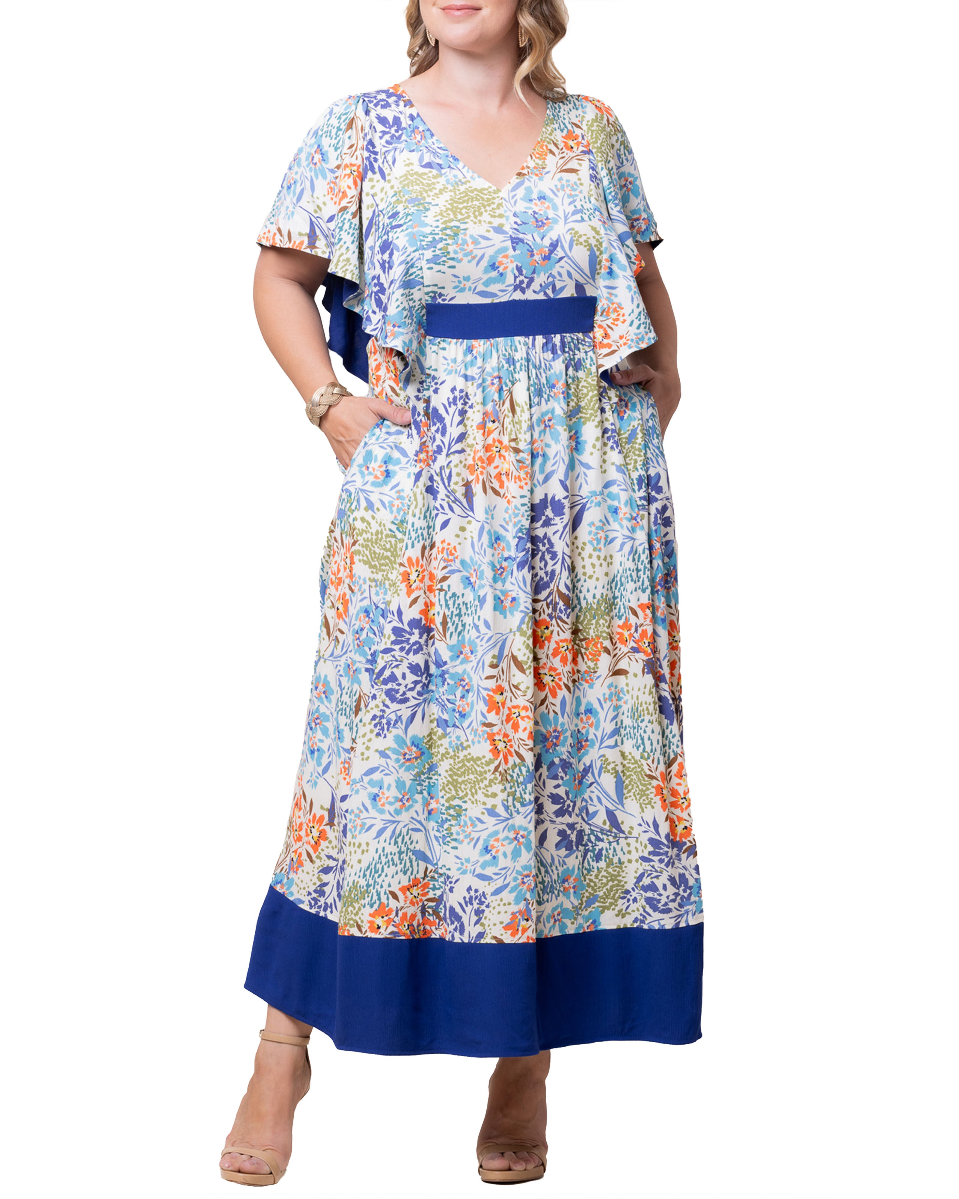 Mediterranean Breeze Boho Maxi Dress, SANTORINI / White, hi-res image number 0